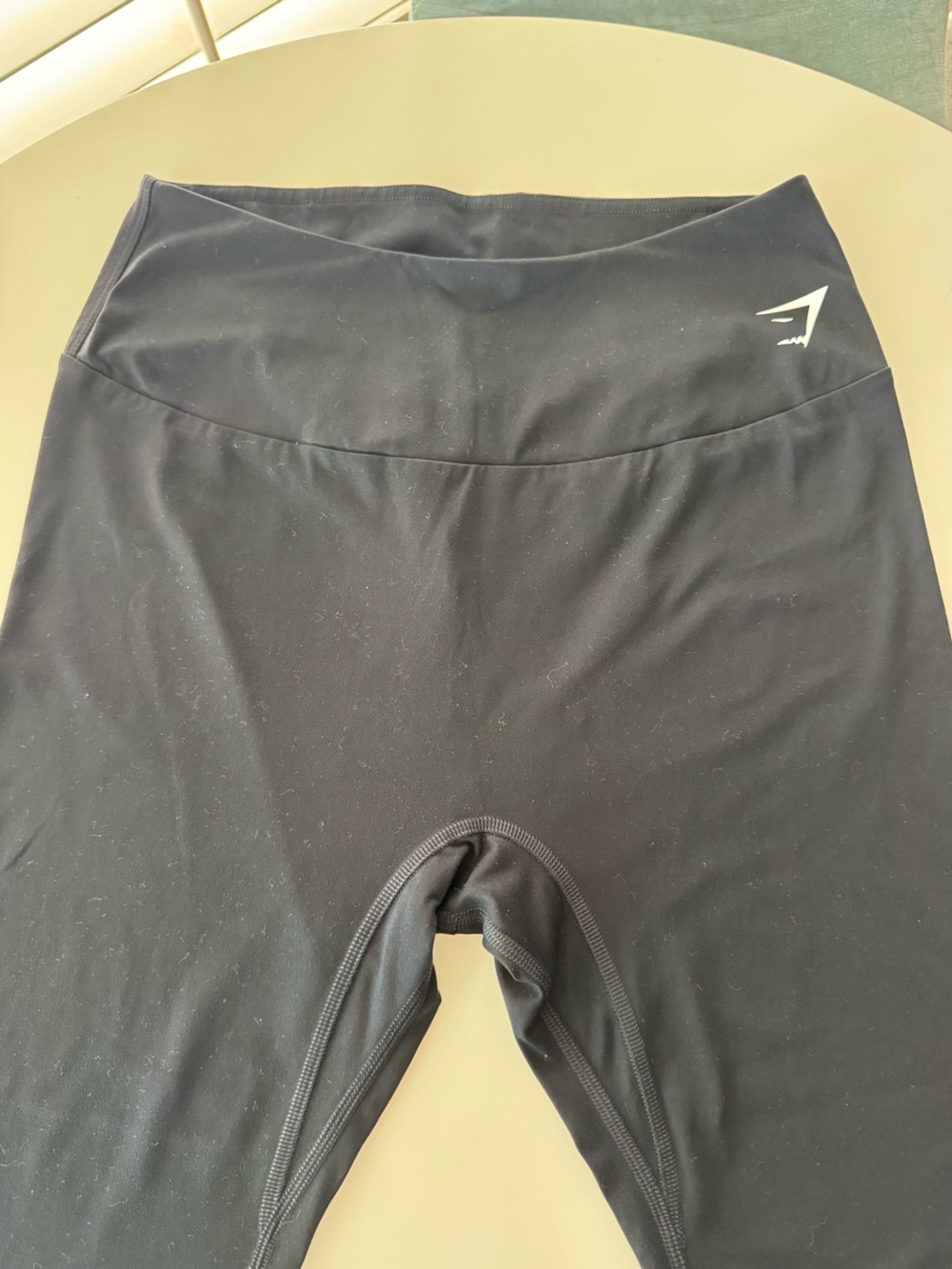 Gymshark Black Leggings with Small White Logo